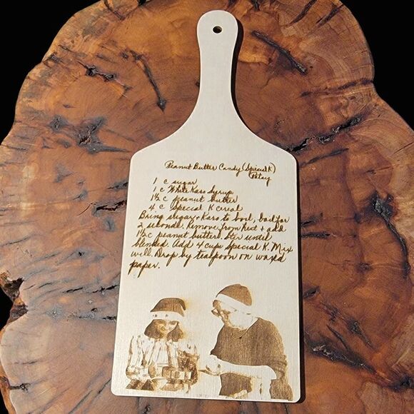 Personalized Handwritten Recipe and Photo Decorative Cutting Board - Picture 1 of 11